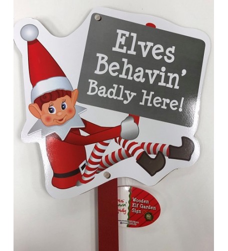 NAUGHTY ELF'S PLANT STICK WOODEN  