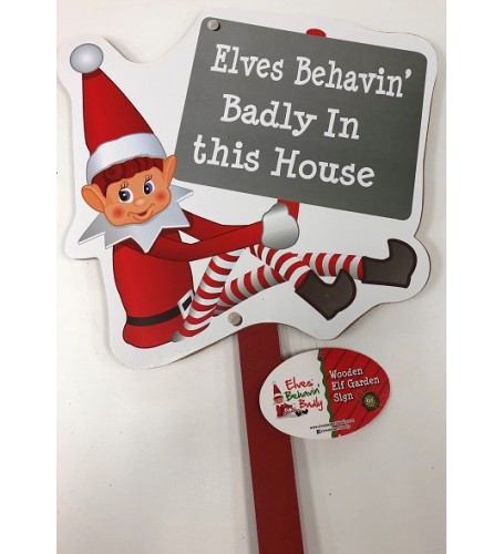 NAUGHTY ELF'S PLANT STICK WOODEN  