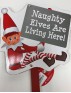 NAUGHTY ELF'S PLANT STICK WOODEN  