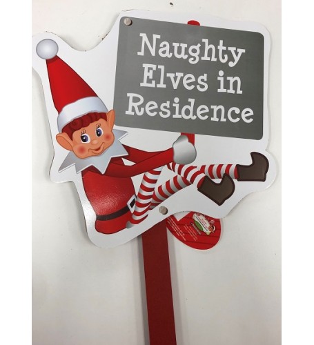 NAUGHTY ELF'S PLANT STICK WOODEN  