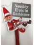 NAUGHTY ELF'S PLANT STICK WOODEN  