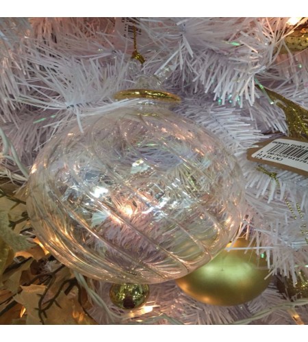 CLEAR GLASS TWIRL BAUBLE 